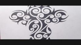 Drawing a Curly Tribal Cross Tattoo Design