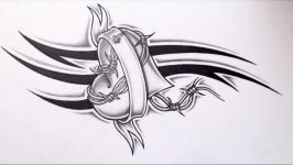 Shading a Heart and Banner With Barbed Wire Tattoo Design