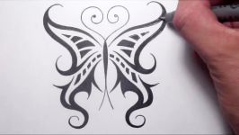 Drawing a Cool Tribal Butterfly Tattoo Design