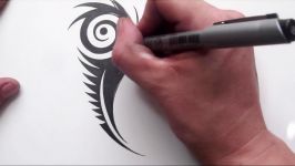 How to Draw a Peacock Feather  Tribal Tattoo Design Style