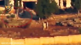 انهدام تانک T72 ارتش سوریه توسط تکفیری ها در حماه