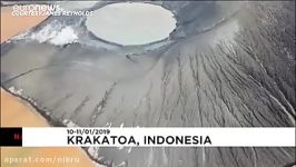 تصاویر هوایی جدید آتشفشانی فوران آن منجر به وقوع سونامی در اندونزی شد