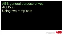 How to configure use of two ramp sets on the ACS580 drive subtitled