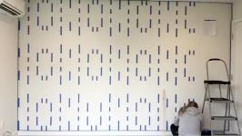 Kjaisa Paints Geometric Wall Art Blues and Reds