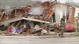 ویران شدن ساختمان‌های آلاباما بر اثر طوفان