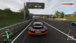 مسابقه ماشین Bugatti Veyron SS باشین Bugatti Chiron در بازی Forza Horizon 4