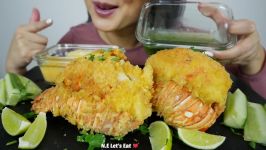 DEEP FRIED LOBSTER TAIL  ASMR Crunchy Eating Sounds N.E Lets Eat