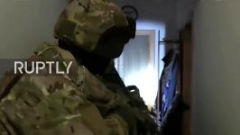 لحظه دستگیری 3 متهم در ارتباط داعش توسط نیروهای امنیتی روسیه