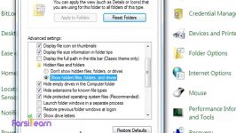 روش نمایش کلیه فایل های مخفی در ویندوز سون ایت 8