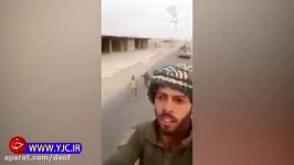 لحظه انهدام خودروی انتحاری داعش حین سلفی رزمنده عراقی