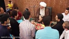نشست صمیمی دانش آموزان نخبه آیت الله صفایی بوشهری امام جمعه بوشهر