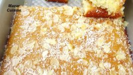 بسبوسه کیک نارگیلی Basbousa Cake ، Semolina Coconut Rava Cake Recipe