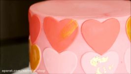 تزیین کیک قلب های فوندانتی ولنتاین لوازم قنادی نارمیلا