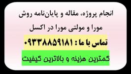 روش مورا مولتی مورا در اکسل