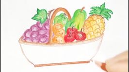 How to draw fruit busket.