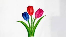How to draw Tulip Flower.Step by step Easy draw