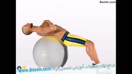 حرکات بدن سازی شکم  Cross Arm Ball Crunch