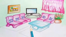 How to draw Drawing Room.Step by stepeasy draw