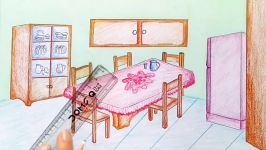 How to draw Dining Room.Step by stepeasy draw