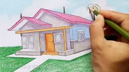 How to draw House with oil pastel.Step by stepeasy draw