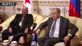 Hello Mr. Mic Lavrov ‘shake hands’ with microphone during Algeria meeting