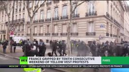 Yellow Vests round 10 Thousands clash with police on streets of Paris