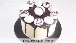 کیک تولد کرم آموزش داده شدهEasy Drippy Drip Cake with Swiss Buttercream