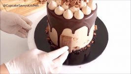 کیک تولد Nutella Chocolate Drip Cake