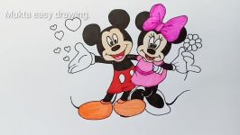 How To Draw Mickey Mouse And Minnie Mouse.Step by stepeasy draw