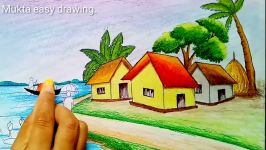 How to draw scenery of rainy season.Step by stepeasy draw