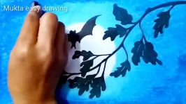 How to draw scenery of moonlight with oil pastel.Step by stepeasy draw