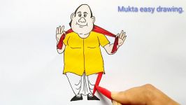 How to draw a cartoon of Gopal Bhar.Step by stepeasy draw