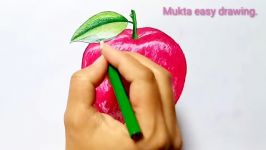 How to draw an apple with oil pastel.step by stepeasy draw