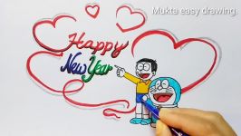 How to draw scenery of happy new year.Step by stepeasy draw