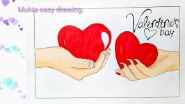 How to draw Scenery of a Valentines Day. Step by step easy draw