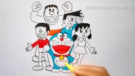 How to Draw Doraemon Family.Step by stepeasy draw