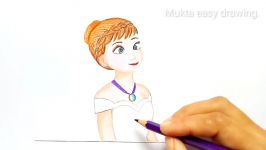 How to Draw ANNA from Disneys Frozen.Step by stepeasy draw