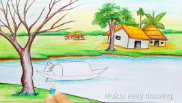 How to draw Riverside Village.Step by stepeasy draw