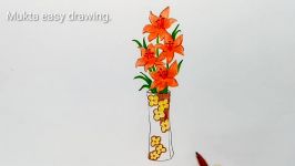 How to draw a flower vase.Step by stepeasy draw