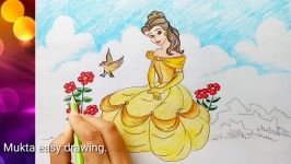 How to draw princess belle.Step by stepeasy draw