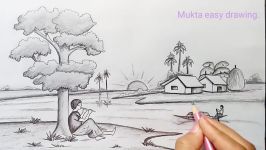 How to draw Scenery Landscape by pencil sketch.Step by step easy draw