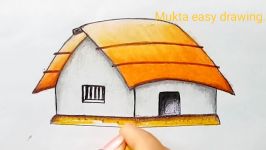 How to draw a huthouse.Step by stepeasy draw