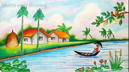 How to draw scenery of rainy season.Step by stepeasy draw