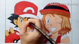 How to draw Serena with Ash.Step by stepeasy draw