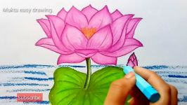 How to Draw Lotus Flower.Step by step easy draw for children kids beginners.