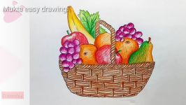 How to draw Fruit Busket.Step by stepeasy draw