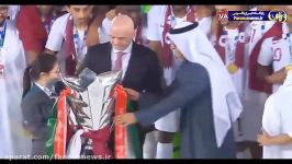 لحظه بالا بردن کاپ جام ملتهای آسیا 2019 توسط قطری ها