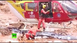 Dramatic Dam collapse survivors pulled from mud into chopper