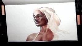 Speed drawing Game of Thrones Emilia Clarke as Khaleesi by thebrokenpuppet