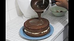 آموزش درست کردن کیک تولد روکش شکلات  How To Make Very Easy Chocolate Cake